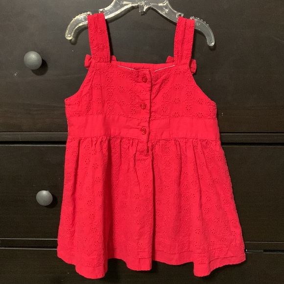 red eyelet embroidered cherry tunic top - Picture 2 of 8